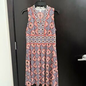 Wisp Petites Orange Print Knit Dress